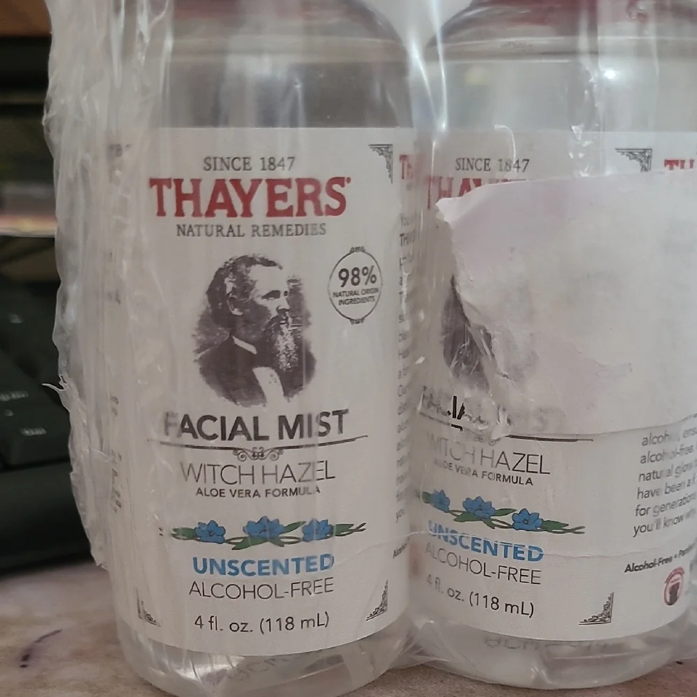 Thayers Unscented Witch Hazel Facial Mist - 4 oz Each- Pack of 3 - ALCOHOL FREE
